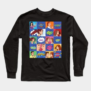 Retro Comic Strip Style Long Sleeve T-Shirt